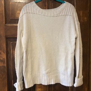 GAP Off White Knit Sweater with Cuffed Sleeves